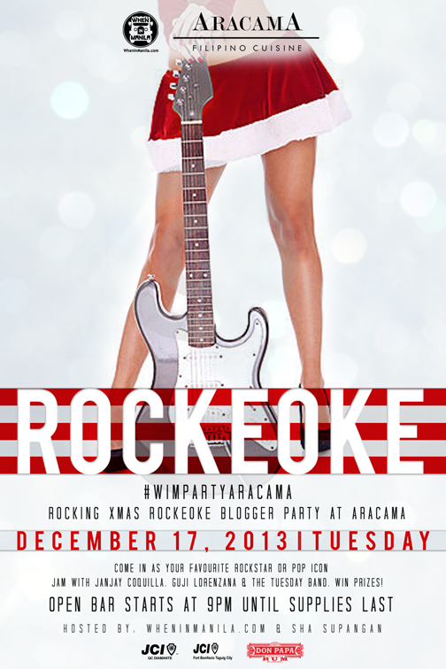WhenInManila Xmas Rockeoke Blog Party at Aracama on Dec 17!